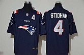 Nike Patriots 4 Jarrett Stidham Navy Team Big Logo Number Vapor Untouchable Limited Jersey,baseball caps,new era cap wholesale,wholesale hats